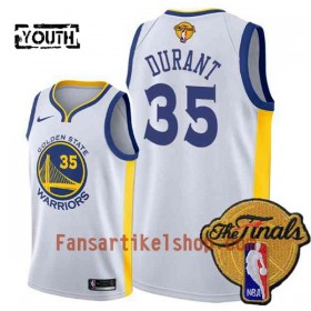NBA Golden State Warriors Trikot Kevin Durant 35 2018 NBA Finals Patch Nike Weiß Swingman - Kinder